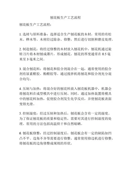 刨花板生产工艺流程