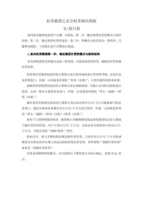 权责梳理之总分权责纵向到底