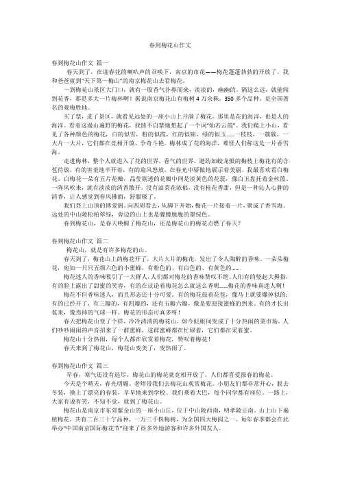 春到梅花山作文