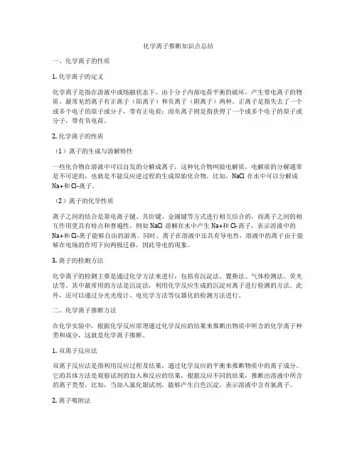 化学离子推断知识点总结