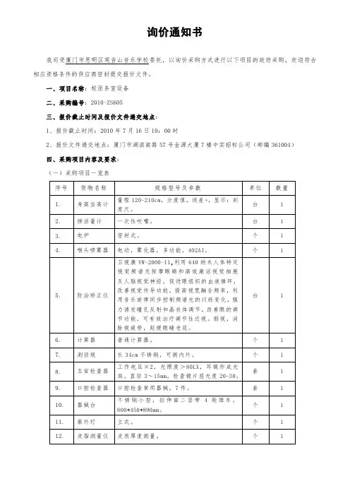 询价通知书模板..