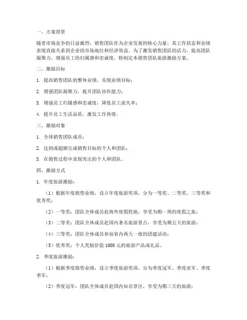 销售团队旅游激励方案