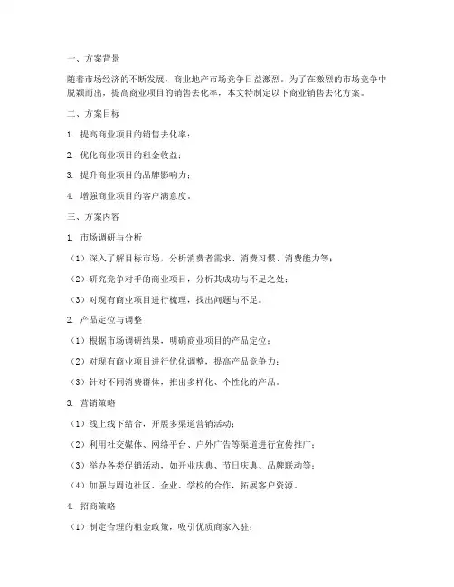 商业销售去化方案
