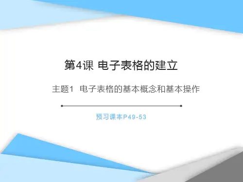 电子表格的基本概念和基本操作 课件 2023—2024学年闽教版(2020)初中信息技术七年级上册