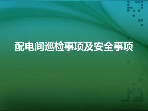 配电间巡检事项及安全事项