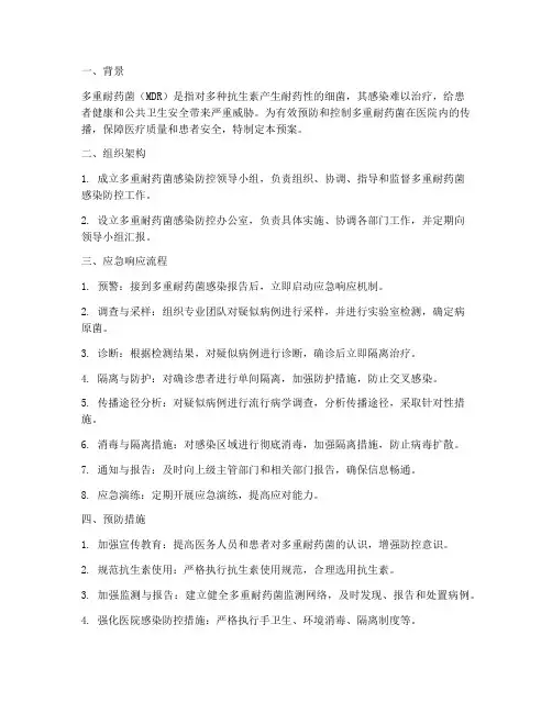 多重耐药菌应急预案