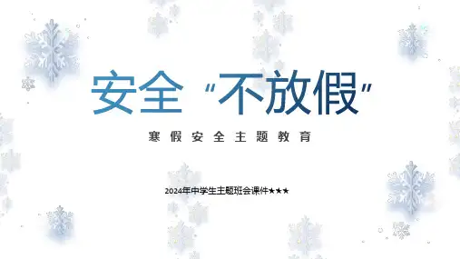 2024年中学生主题班会 寒假假期安全教育主题班会 课件 (15张PPT)