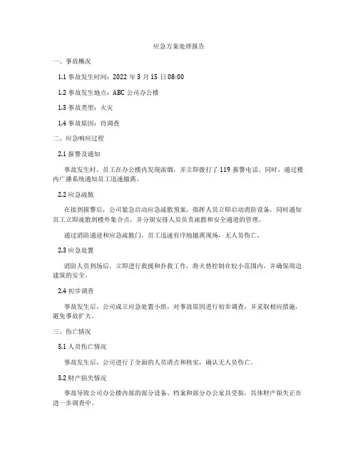 应急方案处理报告