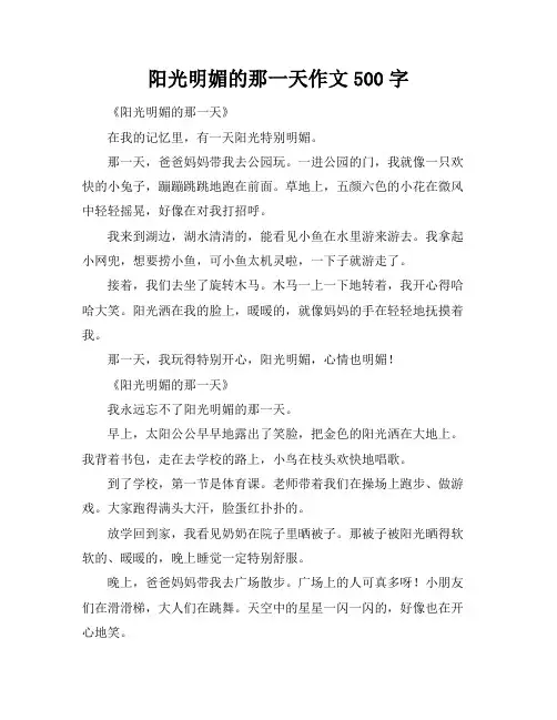 阳光明媚的那一天作文500字