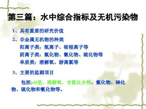 水中金属无机物的测定ppt课件
