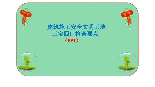 建筑施工安全文明工地三宝四口检查要点PPT