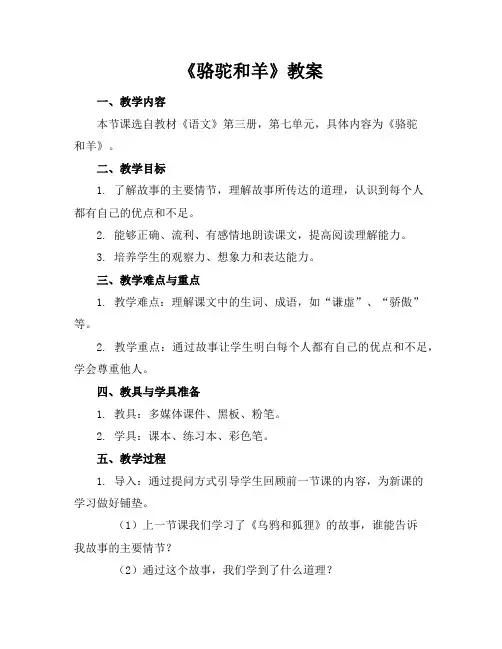 《骆驼和羊》教案