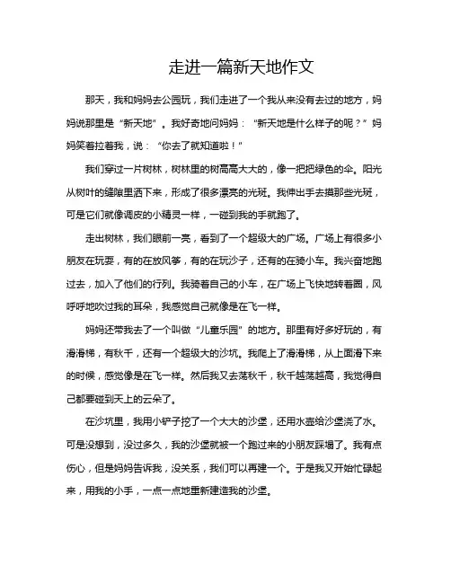 走进一篇新天地作文