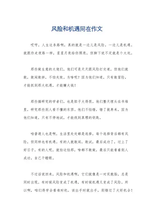 风险和机遇同在作文