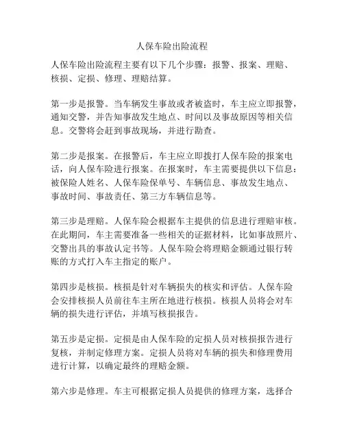人保车险出险流程
