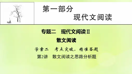 散文阅读学案2考点突破精准答题第2讲散文阅读之思路分析题课件