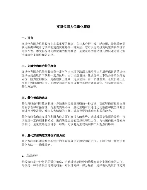 支撑位阻力位量化策略