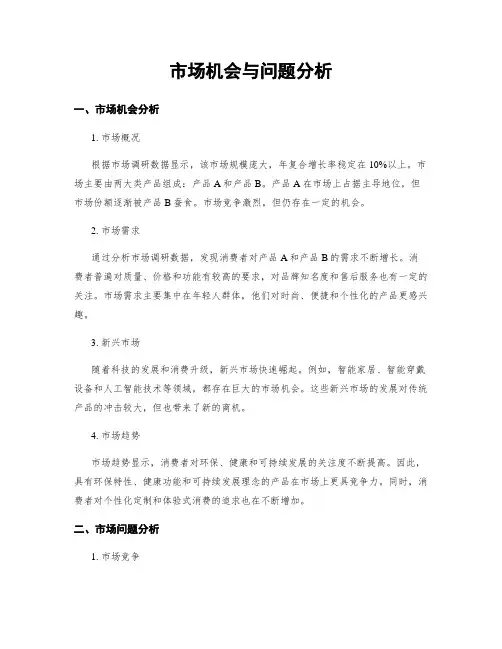 市场机会与问题分析