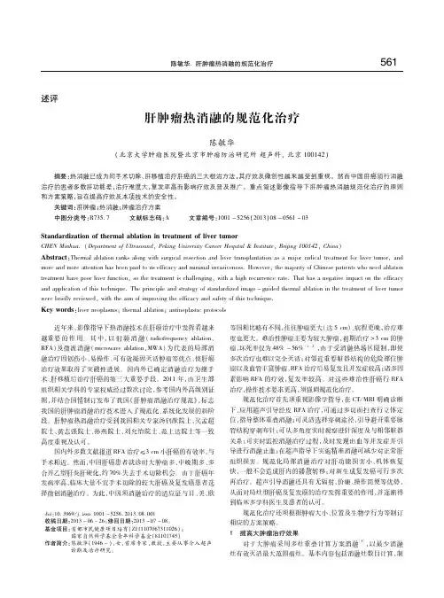肝肿瘤热消融的规范化治疗 陈敏华