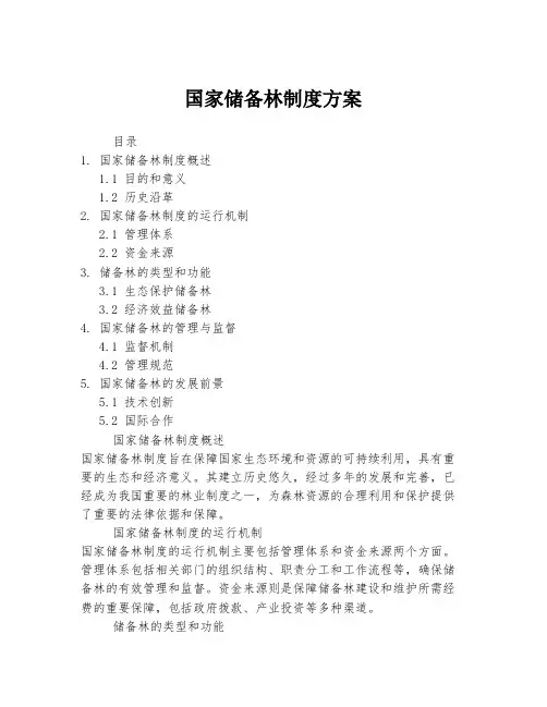 国家储备林制度方案