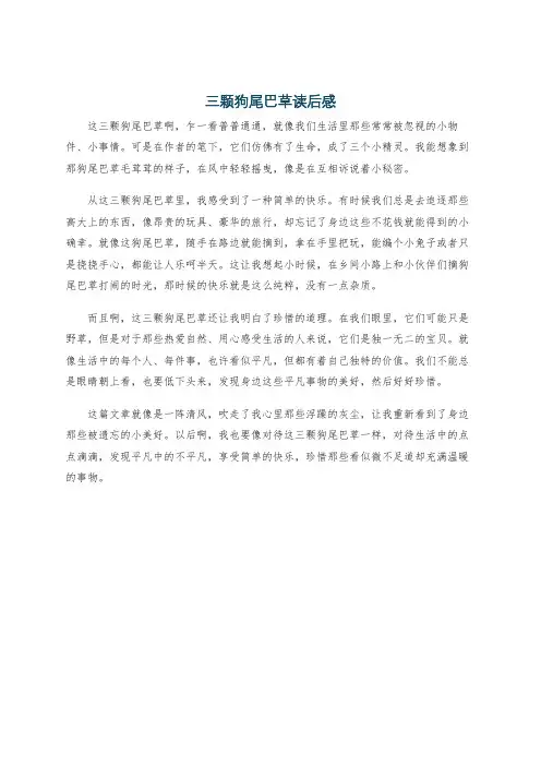 三颗狗尾巴草读后感