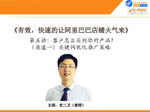 第五讲 阿里巴巴关键词优化推广策略