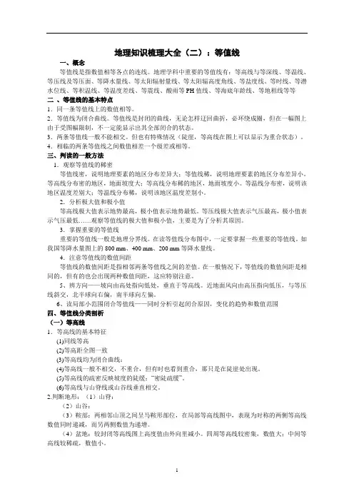 地理知识梳理大全(二)：等值线