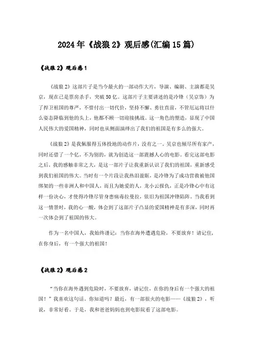 2024年《战狼2》观后感(汇编15篇)_3