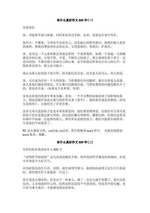 有什么真好作文600字