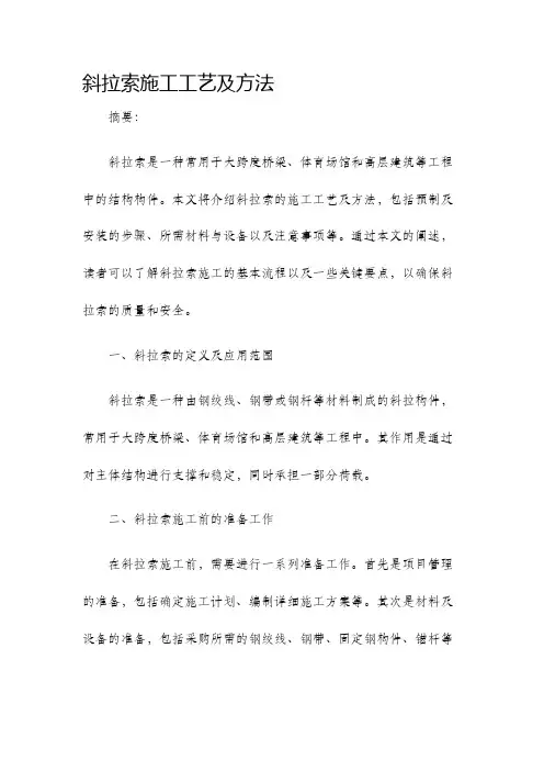 斜拉索施工工艺及方法