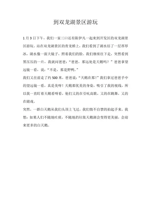 小学叙事到双龙湖景区游玩