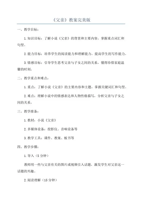 《父亲》教案完美版