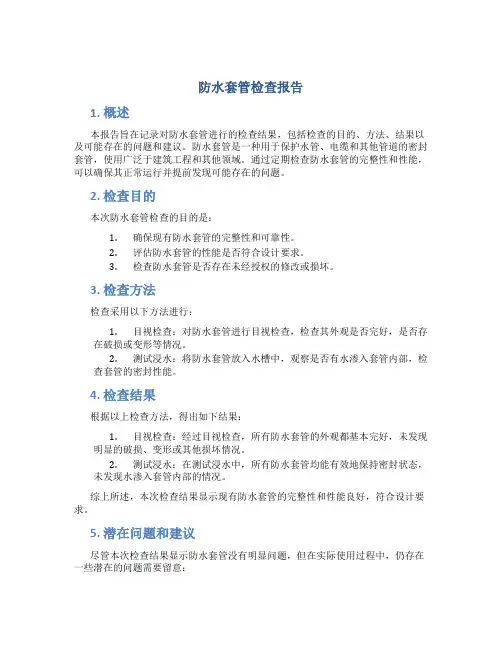 防水套管检查报告