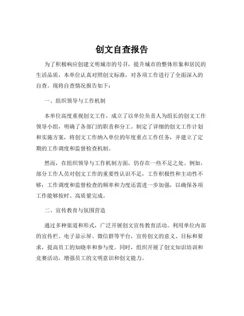 创文自查报告