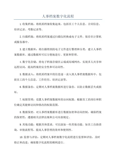 人事档案数字化流程