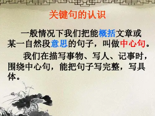 (完整版)三年级抓关键句概括段意