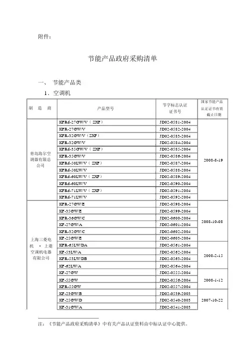 节能产品政府采购清单.docx