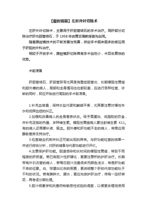 【腹腔镜篇】左肝外叶切除术