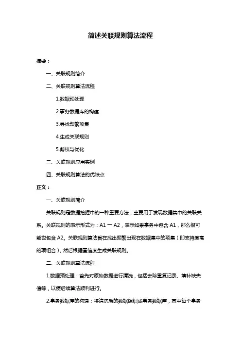 简述关联规则算法流程