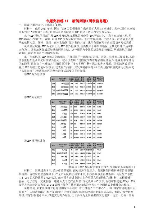 2020版高考语文二轮复习 专题4 新闻阅读 专题突破练11 新闻阅读(图表信息题)