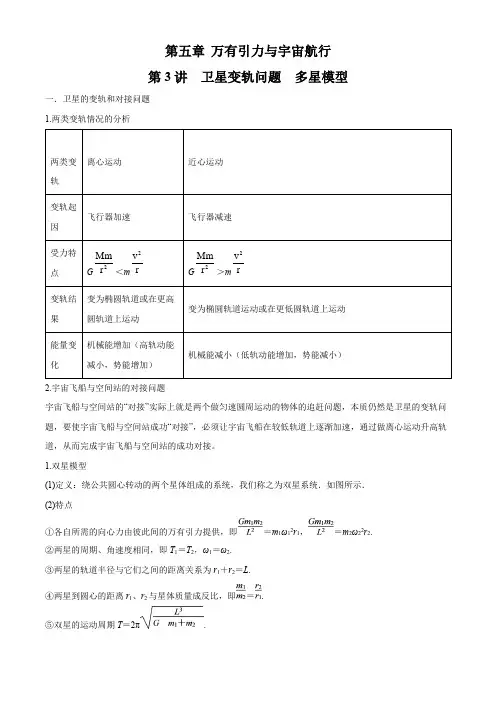 5.3卫星变轨问题 多星模型(讲)(原卷版)