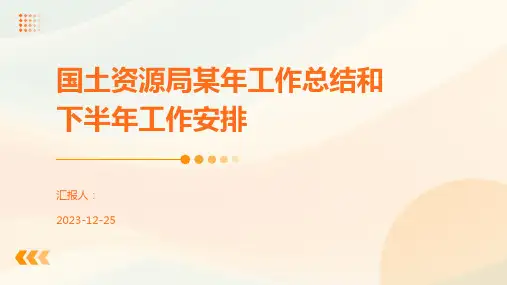 国土资源局某年工作总结和下半年工作安排