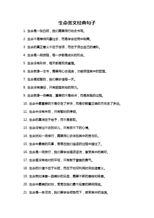 生命美文经典句子