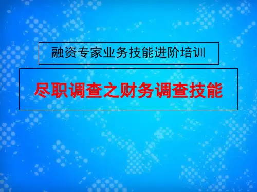 财务调查培训讲座