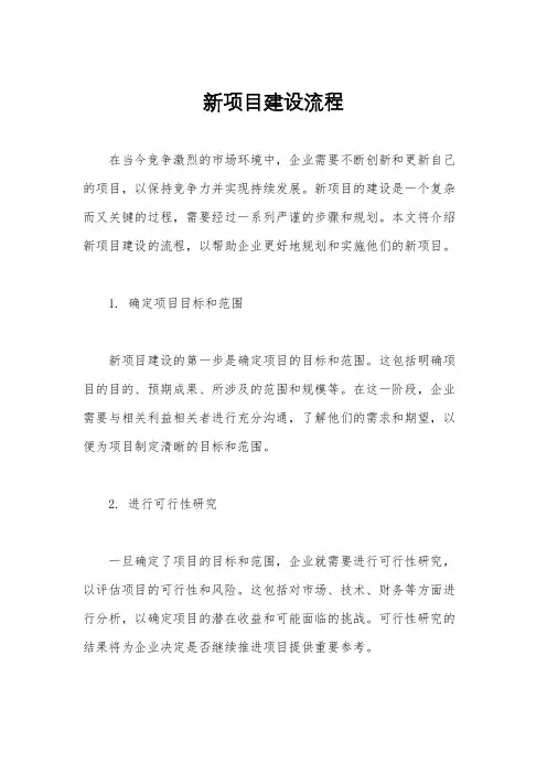 新项目建设流程