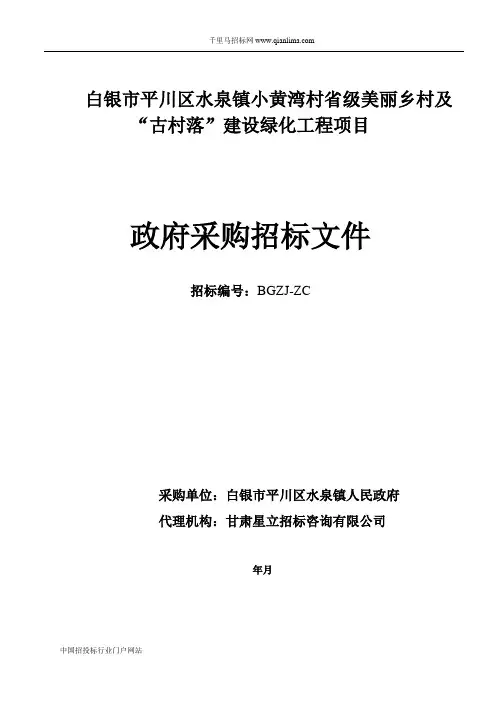 省级美丽乡村招投标书范本