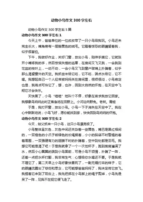 动物小鸟作文300字左右5篇