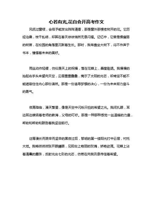 心若有光,花自会开高考作文