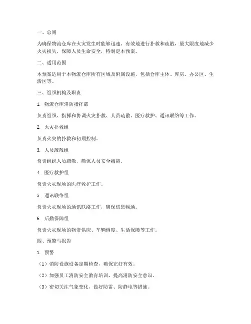 物流仓库消防应急预案
