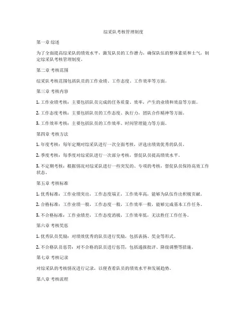 综采队考核管理制度